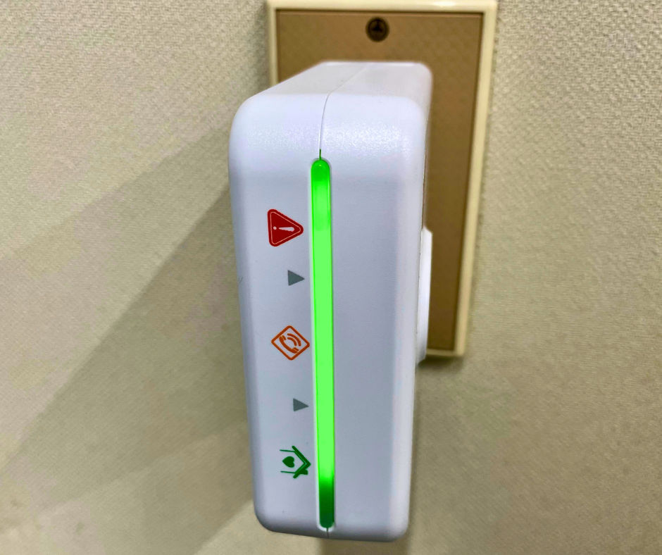 安全サインである緑ランプが点きました